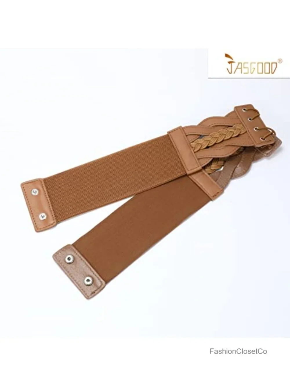 Vintage Lace-Up PU Leather Elastic Waist Belt for Dresses